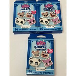 Littlest Pet Shop Shaped Bandages 3 Pack Smart Care Latex Free 14ct Each 88930